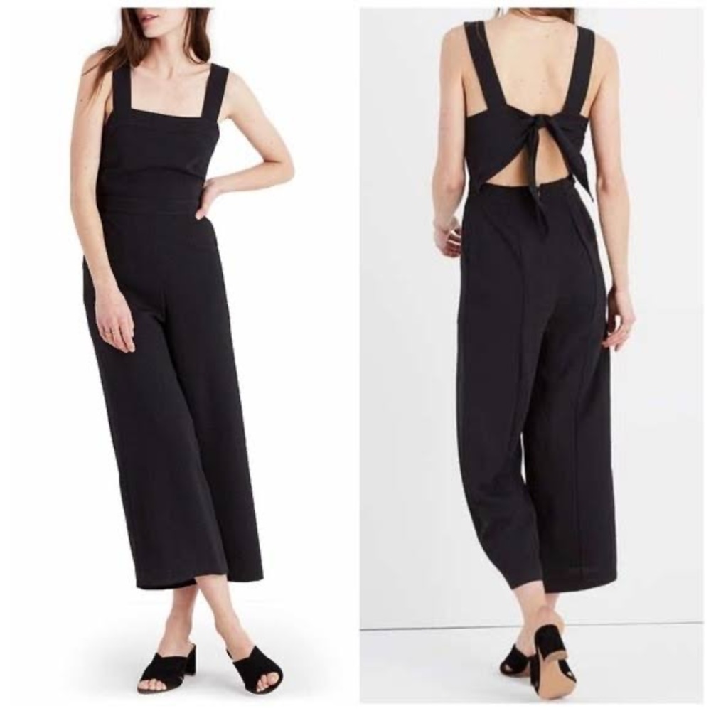 Size 4 Madewell Apron Bow-Back Jumpsuit